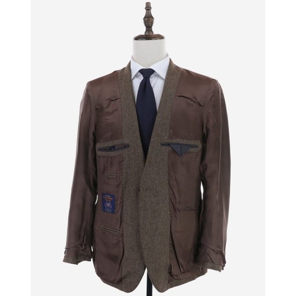 J Crew Sport Coat 40R Brown Herringbone Moon Yorkshire Tweed Blazer - Picture 8 of 12